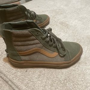 Van’s high top jade green and tan Boy’s shoes